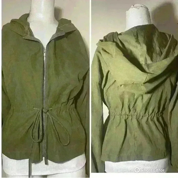 🧥 EUC Beautiful Olive Green Hoodie Jacket - Picture 1 of 3